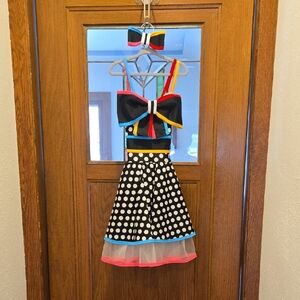 Colorful Polka Dot Kids Dress with Bow